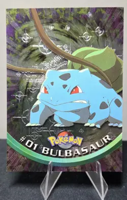 Bulbasaur #01 Pokemon 2000 Topps Chrome - Series 1 - Holo Foil Black Logo - Image 1