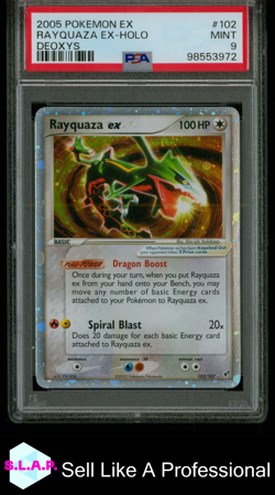 RAYQUAZA EX POKEMON 102/107 2005 DEOXYS HOLO ENGLISH PSA 9 - Image 1