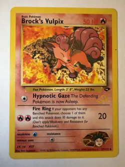 Pokemon TCG Brock's Vulpix Gym Challenge (W Stamp) 37/132 2000 Ken Sugimori - Image 1