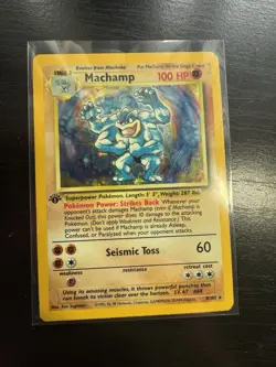 Machamp Holofoil #8 - Pokemon Base Set 1st Edition Shadowed - Image 1