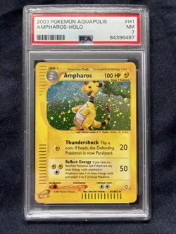 Pokemon TCG Ampharos Aquapolis H1/H32 Holo Rare PSA 7 NM - Image 1