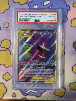 2019 Pokemon Sun & Moon - Team Up Gengar & Mimikyu-GX PSA 10 #164/181 - Image 1