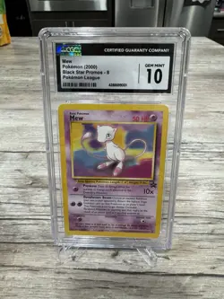 2000 Pokemon Mew Black Star Promo #8 Pokemon League CGC 10 GEM MINT - Image 1