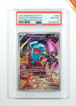 Pokemon PSA 10 Rocket's Wobbuffet #203 SVP Destined Rivals Promo 2025 Italiano - Image 1