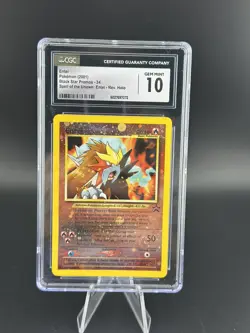 Pokemon TCG Entei Wizards Black Star 34 Holo Promo CGC 10! PSA Beautiful Swirl ! - Image 1