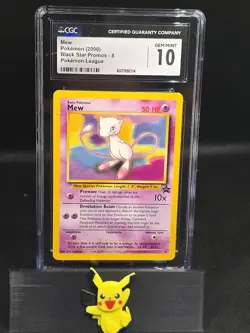 2000 Pokemon Mew Black Star Promo #8 Pokemon League CGC 10 GEM MINT - Image 1