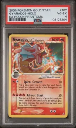 2006 Pokemon EX Holon Phantoms Gyarados Gold Star #102 Holo PSA 4 - Image 1
