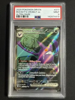 Team Rocket's Crobat ex Pokemon 2025 SV Destined Rivals Ultra Rare 217/182 PSA 9 - Image 1