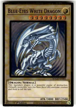 Yugioh Blue-Eyes White Dragon MAGO-EN001 1st Gold (NM) - Image 1