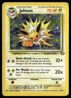 Jolteon (4) Holo Rare Holo Jungle 04/64 HP Pokemon TCG - Image 1
