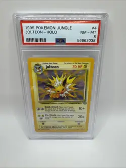 Pokemon TCG Jolteon Holo PSA 8 Mint Vintage 1999 Jungle Series 04/64 - Image 2