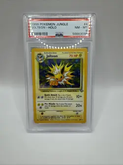 Pokemon TCG Jolteon Holo PSA 8 Mint Vintage 1999 Jungle Series 04/64 - Image 4