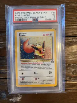 PSA 7 NM Pokemon 2000 Black Star Eevee #11 Holo Pokemon League Promo - Image 2