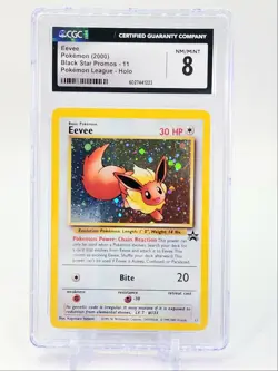 EEVEE 2000 POKEMON LEAGUE BLACK STAR PROMOS HOLO B #11 CGC 8 - Image 1