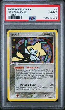 2005 POKEMON EX DEOXYS #9 JIRACHI-HOLO PSA 8 - Image 1