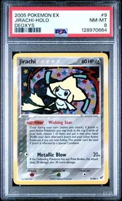 PSA 8 2005 POKEMON EX DEOXYS #9 JIRACHI-HOLO DEOXYS - Image 1