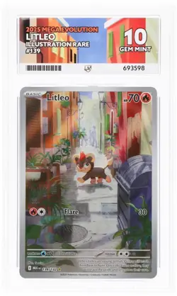 Litleo 139/132 Illustration Rare - Mega Evolutions Pokemon TCG - ACE 10 Gem Mint - Image 1