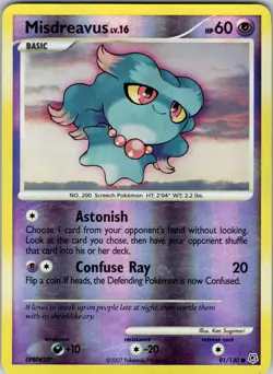 Misdreavus 91/130 Diamond and Pearl Pokemon TCG LP Reverse Holo - Image 1