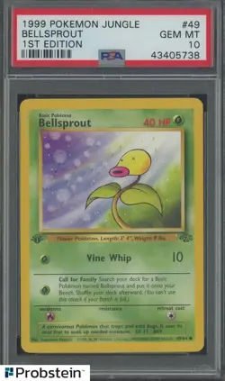 1999 Pokemon Jungle 1st Edition #49 Bellsprout PSA 10 GEM MINT - Image 1