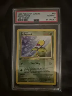 1999 Pokemon Jungle Bellsprout #49 First Edition PSA 10 Gem Mint - Image 1