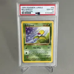 1999 Pokemon Jungle Bellsprout #49 First Edition PSA 10 Gem Mint - Image 1