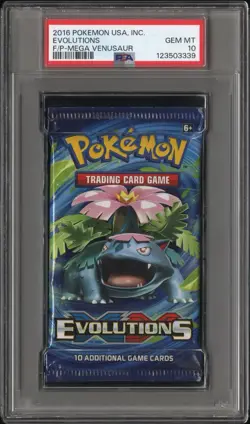 2016 Pokemon USA XY Evolutions Foil Booster Pack Mega Venusaur Art PSA 10 - Image 1