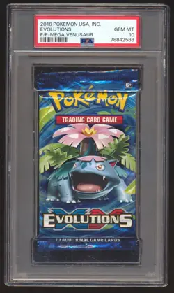 Pokemon 2016 XY Evolutions Booster Pack Mega Venusaur Art PSA 10 Encapsulation - Image 1