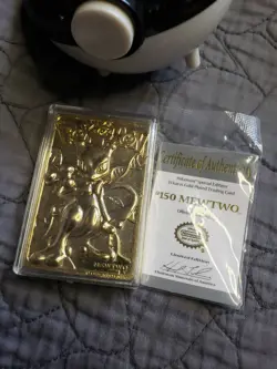 Pokemon 1999 Mewtwo 23K Gold-Plated Trading Card W/Ball + Cert Burger King K1 - Image 1
