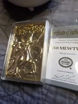 Pokemon 1999 Mewtwo 23K Gold-Plated Trading Card W/Ball + Cert Burger King K1 - Image 3