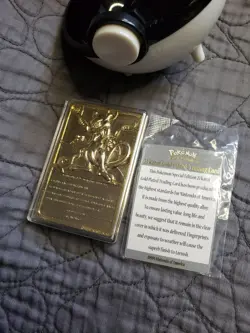 Pokemon 1999 Mewtwo 23K Gold-Plated Trading Card W/Ball + Cert Burger King K1 - Image 4