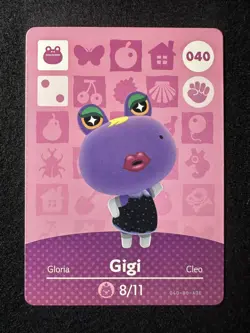 Gigi #040 Animal Crossing Amiibo Card Series 1 Authentic +Tracking# - Image 1