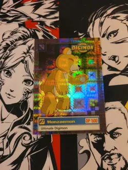 Digimon Animated Series 1999 Trading Card Bandai Holo Prism Monzaemon #27 - LP - Image 1