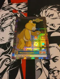 Digimon Animated Series 1999 Trading Card Bandai Holo Prism Monzaemon #27 - LP - Image 2