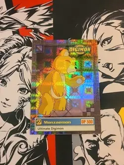 Digimon Animated Series 1999 Trading Card Bandai Holo Prism Monzaemon #27 - LP - Image 4