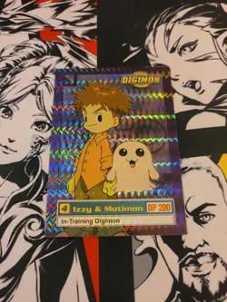 DIGIMON #4 Izzy & Motimon 7 of 34 Upper Deck 1999 Holo Card TCG - LP - Image 2