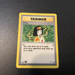 Erika 100/132 Gym Heroes Rare First Edition Pokemon Card NM Condition - Image 1
