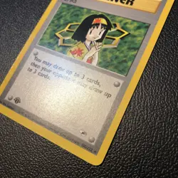 Erika 100/132 Gym Heroes Rare First Edition Pokemon Card NM Condition - Image 3