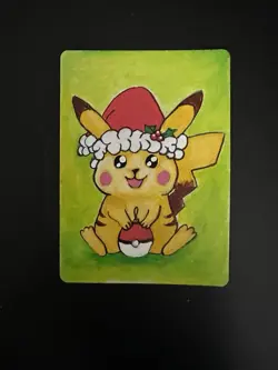 Pokemon Alter Card By Sierra Rush Daughter Of Christopher Rush Pikachu Holiday - Image 1