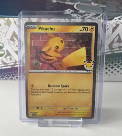 ⚡ Pikachu 051 /162 2026 Pokemon Day 30 Stamped Promo plus COIN 🪙 TCG card NM - Image 4