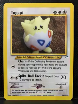 Togepi 56/105 Neo Destiny (2001) Yuka Morii Art Card Vintage WOTC Pokemon TCG - Image 1