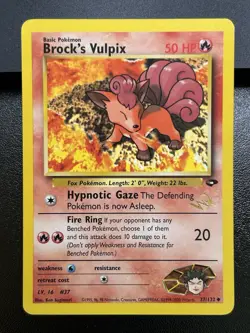 BROCK'S VULPIX W Stamp Pokemon Card - WOTC Promo - Gym Challenge - 37/132 LP (A) - Image 2