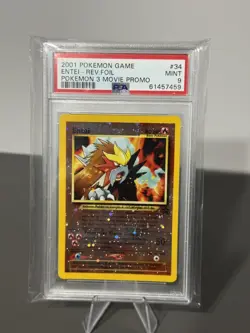 2001 Entei #34 Pokemon Movie 3 Black Star Promo Reverse Holo Card PSA 9 MINT - Image 1