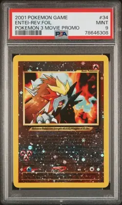 PSA 9 2001 Entei Reverse Holo #34 Pokemon TCG Movie 3 Black Star Promo - MINT - Image 1