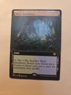 MTG Non Foil Borderless Modern Horizons 2 M/NM Extended Art Misty Rainforest - Image 1