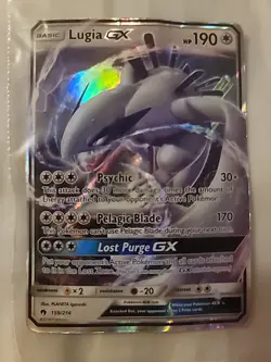 Pokemon TCG Lugia GX Sun & Moon - Lost Thunder 159/214 Holo Ultra Rare NM - Image 1