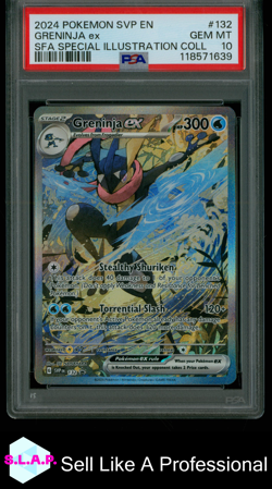 GRENINJA EX POKEMON 132 2024 SVP SHROUDED FABLE GEM MINT ENGLISH PSA 10 - Image 1