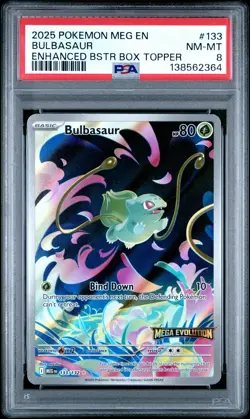 Pokemon Meg En-Mega Evolution Bulbasaur #133 Stamped Promo - NM PSA 8 - Image 1