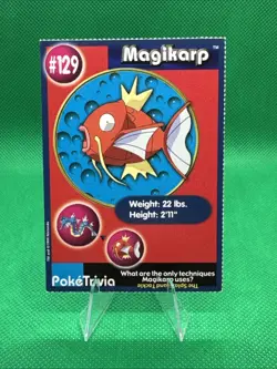 1999 Pokemon Burger King Poketrivia Promo #129 Magikarp NM - Image 1
