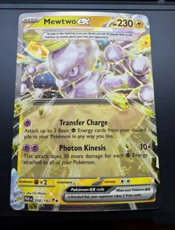 Mewtwo ex 058/182 SV04: Paradox Rift Holo Pokemon - Image 1