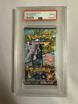 2022 Pokemon - Pikachu/Mewtwo/Gyarados Pokemon Go Sealed Pack - PSA 8 NM-MT!! - Image 1